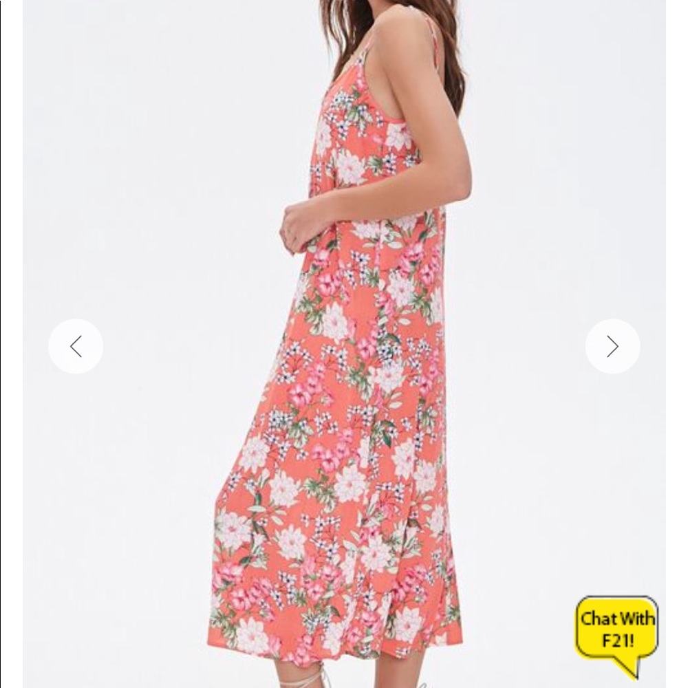 🌸3/30$🌸Coral maxi floral spaghetti strap dress - Picture 2 of 5